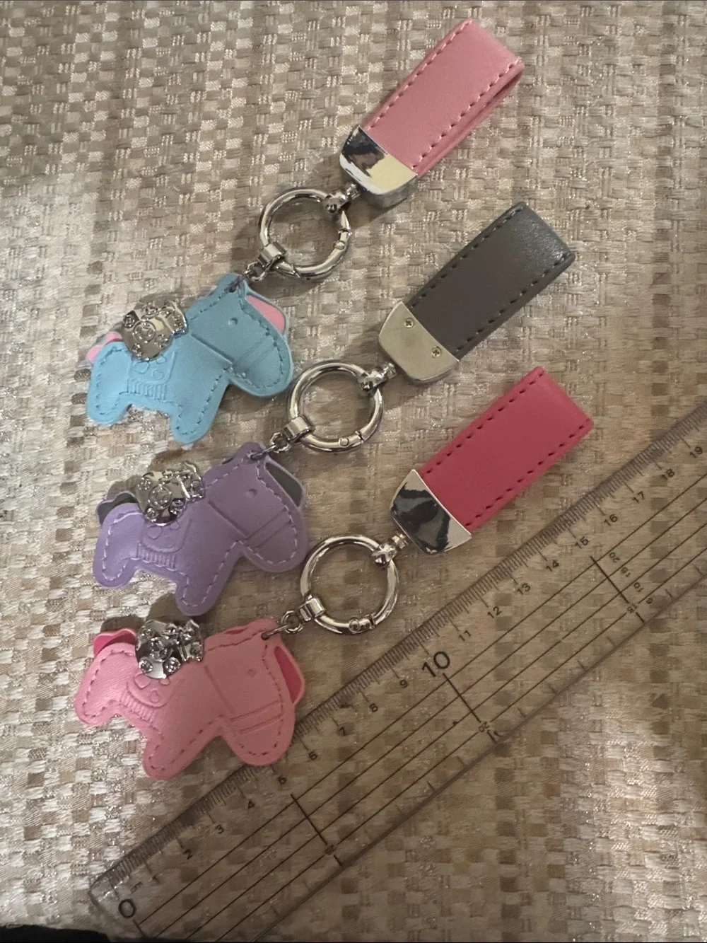 Cute Pastel Dog Keychain Charm for Kids - Pink, Lavender, Blue